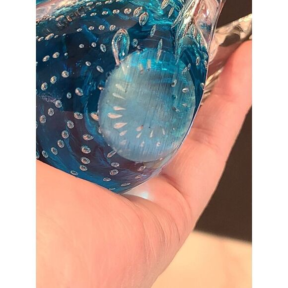 Vintage Mid Century FM Konstglas Style Glass Bird Controlled Bubbles Art Glass - Picture 7 of 15